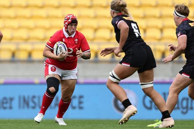 WXV1 rugby match between Canada and Wales Donna Rose of Wales during the WXV1 rugby match between Canada and Wales at Sky Stadium in Wellington, New Zealand on Saturday October 21, 2023. Wellington Sky Stadium Wellington New Zealand Copyright: xAaronxGillionsx 20231021wxv1g2_048