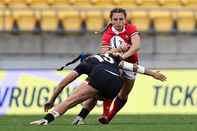 WXV1 rugby match between Canada and Wales Jasmine Joyce of Wales during the WXV1 rugby match between Canada and Wales at Sky Stadium in Wellington, New Zealand on Saturday October 21, 2023. Wellington Sky Stadium Wellington New Zealand Copyright: xAaronxGillionsx 20231021wxv1g2_056