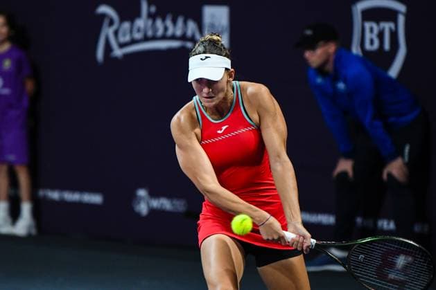 Transylvania Open 2023: Day 7 - Quarter-Finals Rebeka Masarova during Transylvania Open, Quarter Finals: WTA, Tennis Damen Tennis Damen 250 Tournament in Cluj-Napoca, BT Arena, 20 October 2023 Cluj-Napoca Romania  Copyright: xFlaviuxBuboix originalFilename:buboi-notitle231020_nphpS.jpg