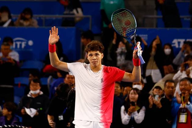October 21, 2023, Tokyo, Japan: Ben SHELTON (USA) after winning the semi-final match against Marcos GIRON (USA) for the Kinoshita Group Japan Open Tennis Championships 2023 at the Ariake Coliseum. This is the longest-running ATP, Tennis Herren Tour tournament in Asia, first held in 1972. The tournament runs from October 16 to 22. Shelton won 6(2)-7(7), 7(7)-6(5), 6-4. Tokyo Japan - ZUMAm191 20231021_aap_m191_027 Copyright: xRodrigoxReyesxMarinx