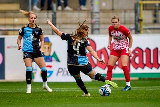 Luisa Guttenberger 4, 1 FC Nuremberg FCN scoring a goal 21 10 2023 football season 2023 2024 1 womens football Bundesliga 05 matchday SC Freiburg 1 FC Nuremberg FCN club sports photo zinc PeKo xpexkox _scf_fcn_damen_peko