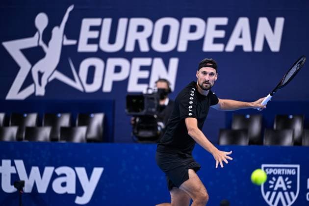 Belgian assistant coach Ruben Bemelmans pictured in action during the European Open Tennis ATP, Tennis Herren tournament, in Antwerp, Saturday 21 October 2023. LAURIExDIEFFEMBACQ  x78179191x