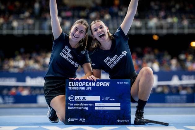 Illustration picture shows the Tennis For Life event during and the European Open Tennis ATP, Tennis Herren tournament, in Antwerp, Saturday 21 October 2023. JASPERxJACOBS  x78180165x