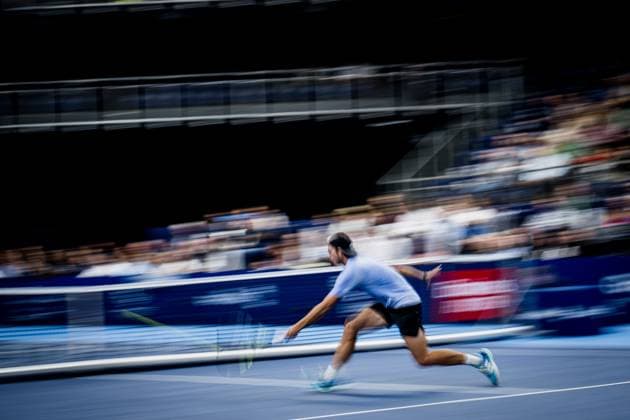 German Maximilian Marterer pictured in action during a singles semi final match at the European Open Tennis ATP, Tennis Herren tournament, in Antwerp, Saturday 21 October 2023. JASPERxJACOBS  x78189087x
