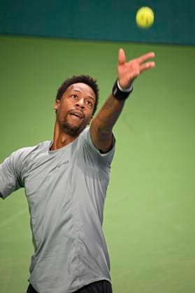 Gael Monfils of France in action during the semifinal against Laslo Djere of Serbia during the ATP Nordic Open tennis tournament in the Royal Tennis Hall in Stockholm, Sweden, on Oct 21, 2023 STOCKHOLM SWEDEN TENNIS x10040x  Copyright: xAndersxWiklund TTx SWEDEN TENNIS NORDIC OPEN