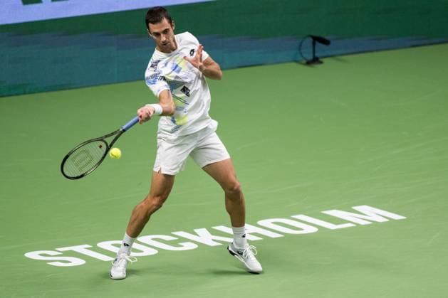231021 Laslo Djere of Serbia during day 8 of the Nordic Open tennis tournament on October 21, 2023 in Stockholm Photo Emma Wallskog BILDBYRAN COP 320 EW0274 tennis nordic open day 8 bbeng  Copyright: EMMAxWALLSKOG BB231021EW048