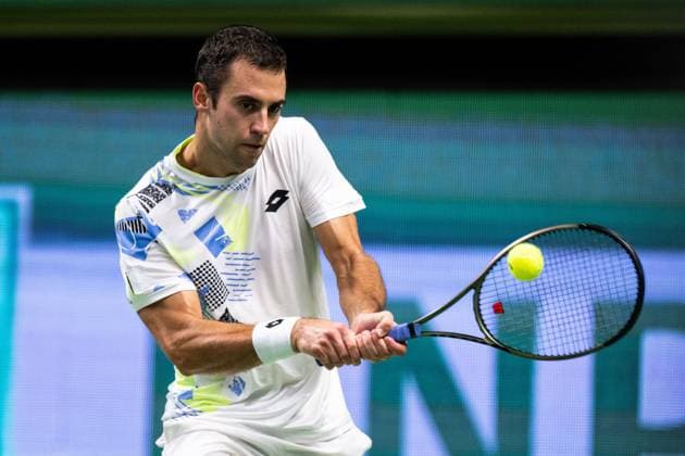 231021 Laslo Djere of Serbia during day 8 of the Nordic Open tennis tournament on October 21, 2023 in Stockholm Photo Emma Wallskog BILDBYRAN COP 320 EW0274 tennis nordic open day 8 bbeng  Copyright: EMMAxWALLSKOG BB231021EW061
