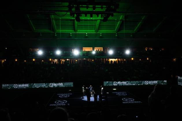 231021 Gael Monfils of France and Laslo Djere of Serbia during day 8 of the Nordic Open tennis tournament on October 21, 2023 in Stockholm Photo Emma Wallskog BILDBYRAN COP 320 EW0274 tennis nordic open day 8 bbeng  Copyright: EMMAxWALLSKOG BB231021EW076