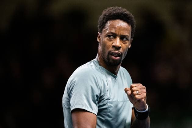 231021 Gael Monfils of France celebrates during day 8 of the Nordic Open tennis tournament on October 21, 2023 in Stockholm Photo Emma Wallskog BILDBYRAN COP 320 EW0274 tennis nordic open day 8 bbeng jubel  Copyright: EMMAxWALLSKOG BB231021EW078