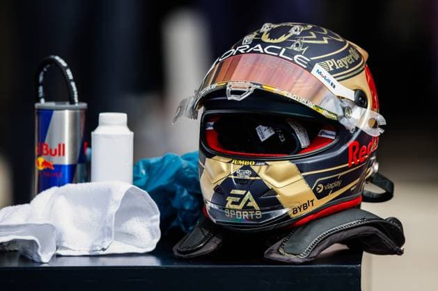 Helmet of 1 Max Verstappen NLD, Oracle Red Bull Racing , F1 Grand Prix of USA at Circuit of The Americas on October 21, 2023 in Austin, United States of America Photo by HOCH ZWEI Austin United States of America