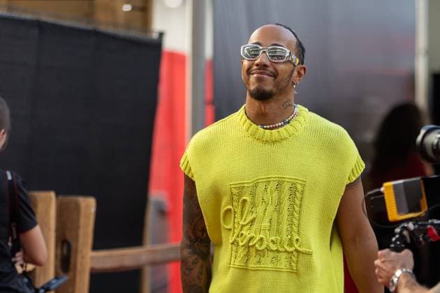 AUSTIN, TX - OCTOBER 22: Mercedes AMG Petronas F1 Team driver Lewis Hamilton (44) of the United Kingdom enters the paddock before the Formula 1 Lenovo United States Grand Prix on October 22, 2023, at Circuit of The Americas in Austin, Texas. (Photo by David Buono Icon Sportswire) AUTO: OCT 22 F1 United States Grand Prix EDITORIAL USE ONLY Icon2310220011