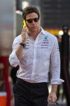 AUSTIN, TX - OCTOBER 22: Mercedes AMG Petronas F1 Team team principal Toto Wolff enters the paddock before the Formula 1 Lenovo United States Grand Prix on October 22, 2023, at Circuit of The Americas in Austin, Texas. (Photo by David Buono Icon Sportswire) AUTO: OCT 22 F1 United States Grand Prix EDITORIAL USE ONLY Icon2310220121