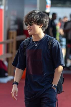 AUSTIN, TX - OCTOBER 22: Scuderia AlphaTauri driver Yuki Tsunonda (22) of Japan enters the paddock before the Formula 1 Lenovo United States Grand Prix on October 22, 2023, at Circuit of The Americas in Austin, Texas. (Photo by David Buono Icon Sportswire) AUTO: OCT 22 F1 United States Grand Prix EDITORIAL USE ONLY Icon2310220271
