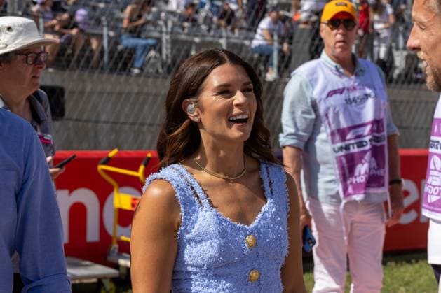 AUSTIN, TX - OCTOBER 22: Danica Patrick on the track during the driver parade before the Formula 1 Lenovo United States Grand Prix on October 22, 2023, at Circuit of The Americas in Austin, Texas. (Photo by David Buono Icon Sportswire) AUTO: OCT 22 F1 United States Grand Prix EDITORIAL USE ONLY Icon2310220651