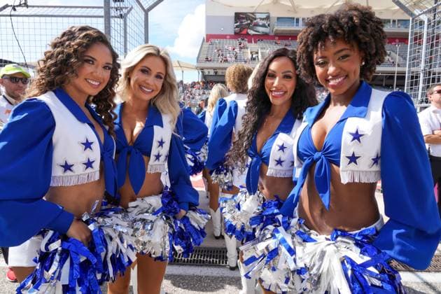Dallas Cowboys girls representing the team on the staring grid during the United States Grand Prix 2023 - 22th of October 2023 Â Copyright: xLUBOMIRxASENOVx