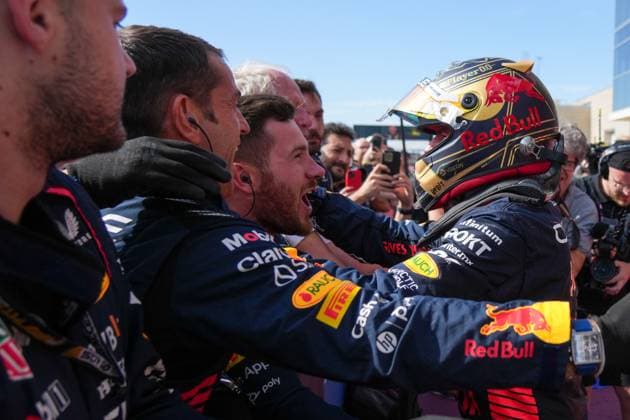 Max Verstappen - Red Bull Racing celebrates after his win at the United States Grand Prix 2023 - 22th of October 2023 Â Copyright: xLUBOMIRxASENOVx