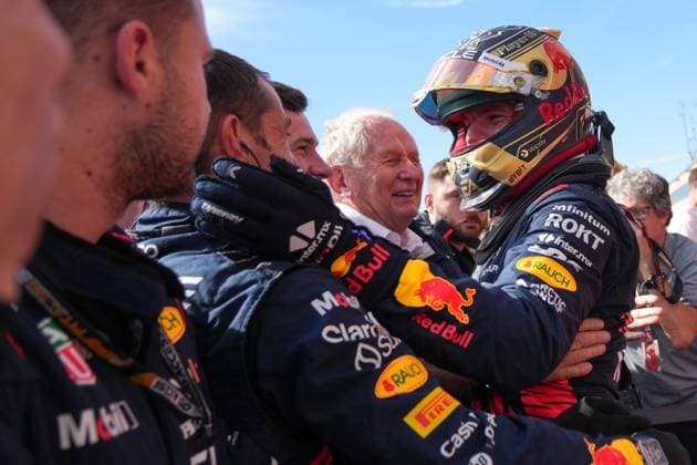 Max Verstappen - Red Bull Racing celebrates after his win at the United States Grand Prix 2023 - 22th of October 2023 Â Copyright: xLUBOMIRxASENOVx
