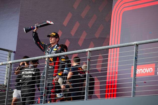 October 22, 2023: Max Verstappen (1) with Oracle Red Bull Racing celebrates his win at the Formula 1 Lenovo United States Grand Prix, Circuit of the Americas. Austin, Texas. CSM. Austin United States of America - ZUMAc04_ 20231022_faf_c04_051 Copyright: xMarioxCantux