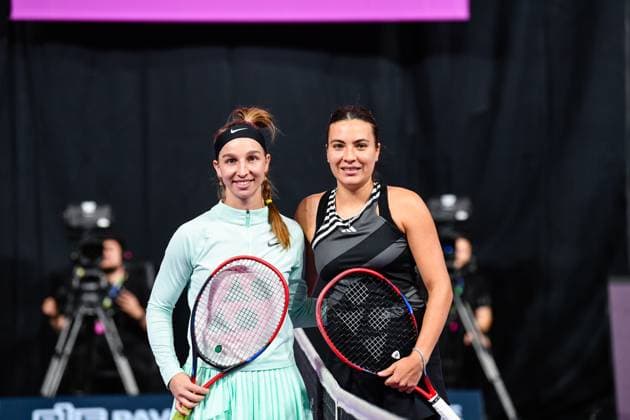 Transylvania Open 2023: Final Elena-Gabriela Ruse and Tamara Korpatsch during Trasylvania Open Finals: WTA, Tennis Damen Tennis Damen 250 Tournament in Cluj-Napoca, BT Arena Cluj-Napoca Romania  Copyright: xFlaviuxBuboix originalFilename:buboi-notitle231022_npyuh.jpg