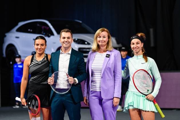 Transylvania Open 2023: Final Tamara Korpatsch, Patrick Ciorcila, Martina Lutkova, Elena-Gabriela Ruse during Trasylvania Open Finals: WTA, Tennis Damen Tennis Damen 250 Tournament in Cluj-Napoca, BT Arena Cluj-Napoca Romania  Copyright: xFlaviuxBuboix originalFilename:buboi-notitle231022_npfjc.jpg