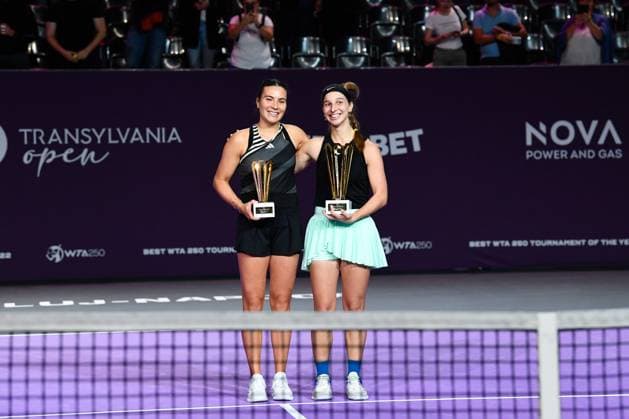 Transylvania Open 2023: Final Elena-Gabriela Ruse and Tamara Korpatsch during Trasylvania Open Finals: WTA, Tennis Damen Tennis Damen 250 Tournament in Cluj-Napoca, BT Arena Cluj-Napoca Romania  Copyright: xFlaviuxBuboix originalFilename:buboi-notitle231022_npgTA.jpg