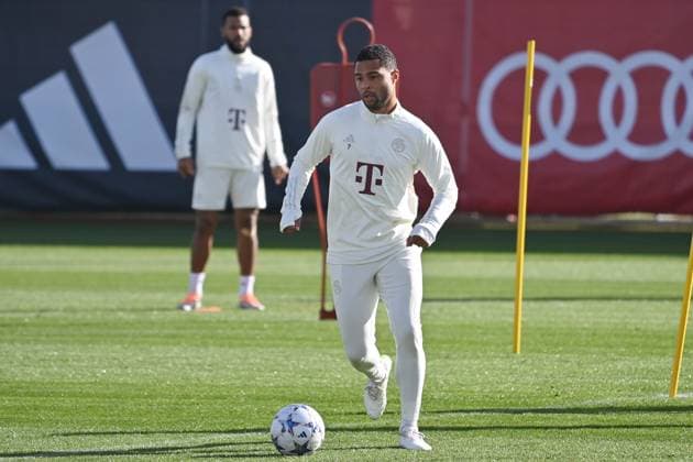 Serge GNABRY FC Bayern Muenchen on the ball, action final training FC Bayern before the CL game against Galatasaray Istanbul on 23 10 2023,