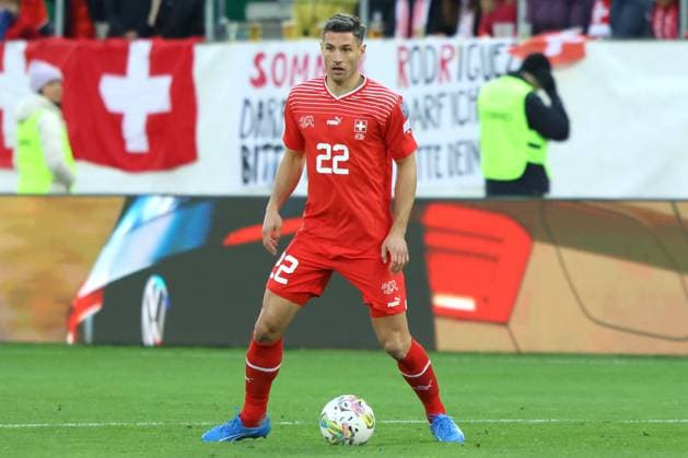 FABIAN SCHAR, Svizzera, Qualificazioni europee, Euro Qualyfing, 2023-24, Swiss vs Belarus 3-3, 15-10-2023, Azione, Action, Single shot QUALIFICAZIONI EUROPEE 2023-24 SVIZZERA-BIELORUSSIA 3-3