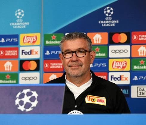 Football, men, season 2023 2024, Champions League, press conference of 1 FC Union Berlin at the stadium An der Alten Försterei the day before the match against SSC Napoli, coach Urs Fischer 1 FC Union Berlin , 23 10 2023, Copyright: xMatthiasxKochx