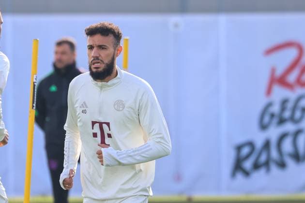 Noussair Mazraoui FC Bayern Muenchen, 40 , final training FC Bayern Muenchen, football, season 23 24, 23 10 2023, final training FC Bayern Muenchen, football, season 23 24, 23 10 2023 Munich. Copyright: xEibner-Pressefoto JennixMaulx EP_JML