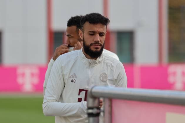 Noussair Mazraoui FC Bayern Muenchen, 40 on the way to training, final training FC Bayern Muenchen, football, season 23 24, 23 10 2023, final training FC Bayern Muenchen, football, season 23 24, 23 10 2023 Munich. Copyright: xEibner-Pressefoto JennixMaulx EP_JML