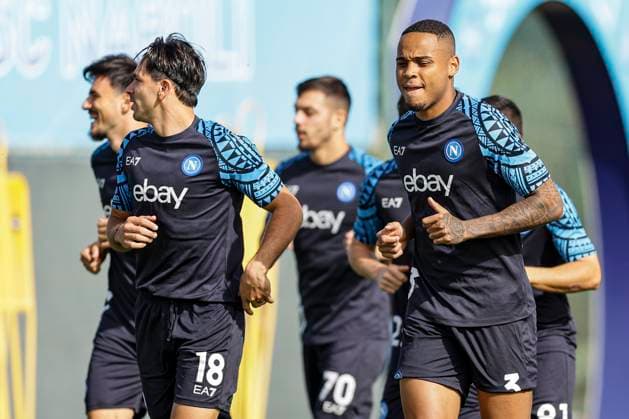 Italy: training session SSC Napoli SSC Napoli players made their last training ahead of their UEFA Champions League against Union Berlin at Konami Center on October 23, 2023, in Castel Volturno, Italy. ABPH6438 Copyright: xAntonioxBalascox