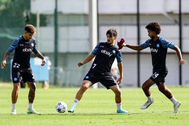 Italy: training session SSC Napoli SSC Napoli players made their last training ahead of their UEFA Champions League against Union Berlin at Konami Center on October 23, 2023, in Castel Volturno, Italy. ABPH6687 Copyright: xAntonioxBalascox