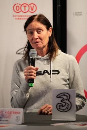 TENNIS - ATP, Tennis Herren Erste Bank Open VIENNA,AUSTRIA,23.OCT.23 - TENNIS - ATP World Tour, Erste Bank Open, press conference, PK, Pressekonferenz OETV. Image shows BJKC captain Marion Maruska (OETV).  GEPAxpictures xWalterxLuger