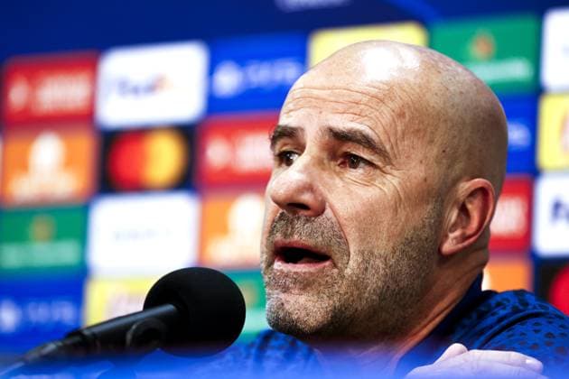 LENS - PSV Eindhoven coach Peter Bosz during the MD-1 press conference, PK, Pressekonferenz prior to the UEFA Champions League group B match against RC Lens at the Stade Bollaert-Delelis on October 23, 2023 in Lens, France. ANP MAURICE VAN STEEN UEFA Champions League MD-1 2023 2024 xVIxANPxSportx xxANPxIVx 481914067 originalFilename: 481914067.jpg