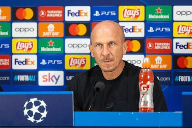 SOCCER - UEFA CL, Inter vs RBS, preview MILAN,ITALY,23.OCT.23 - SOCCER - UEFA Champions League, group stage, FC Internazionale Milano vs Red Bull Salzburg, preview, press conference, PK, Pressekonferenz RBS. Image shows head coach Gerhard Struber (RBS). GEPAxpictures xGintarexKarpaviciute