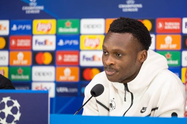 SOCCER - UEFA CL, Inter vs RBS, preview MILAN,ITALY,23.OCT.23 - SOCCER - UEFA Champions League, group stage, FC Internazionale Milano vs Red Bull Salzburg, preview, press conference, PK, Pressekonferenz RBS. Image shows Samson Baidoo (RBS). GEPAxpictures xGintarexKarpaviciute