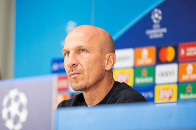 SOCCER - UEFA CL, Inter vs RBS, preview MILAN,ITALY,23.OCT.23 - SOCCER - UEFA Champions League, group stage, FC Internazionale Milano vs Red Bull Salzburg, preview, press conference, PK, Pressekonferenz RBS. Image shows head coach Gerhard Struber (RBS). GEPAxpictures xGintarexKarpaviciute