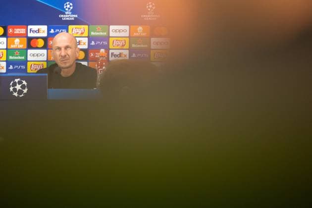 SOCCER - UEFA CL, Inter vs RBS, preview MILAN,ITALY,23.OCT.23 - SOCCER - UEFA Champions League, group stage, FC Internazionale Milano vs Red Bull Salzburg, preview, press conference, PK, Pressekonferenz RBS. Image shows head coach Gerhard Struber (RBS). GEPAxpictures xGintarexKarpaviciute