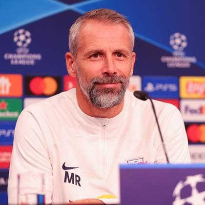 RB Leipzig PK Champions League Leipzig, 24 10 2023, RB Leipzig Football Academy, UEFA Champions League , RB Leipzig press conference the day before RBL v Red Star Belgrade Fudbalski klub Crvena zvezda , In picture coach Marco Rose RB Leipzig ,
