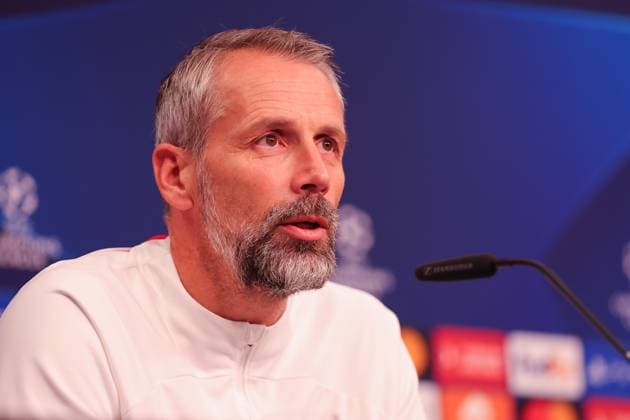 RB Leipzig PK Champions League Leipzig, 24 10 2023, RB Leipzig Football Academy, UEFA Champions League , RB Leipzig press conference the day before RBL v Red Star Belgrade Fudbalski klub Crvena zvezda , In picture coach Marco Rose RB Leipzig ,
