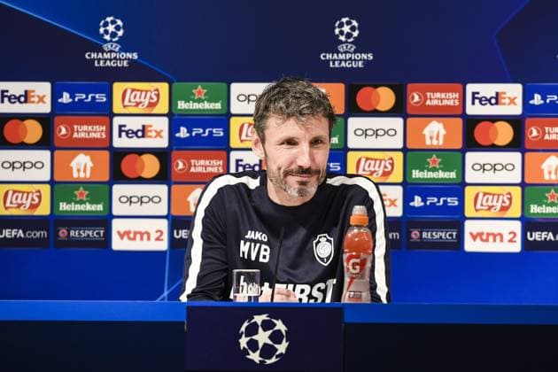 Antwerp s head coach Mark van Bommel pictured during a press conference, PK, Pressekonferenz of Belgian soccer team Royal Antwerp FC, on Tuesday 24 October 2023 in Antwerp. The team is preparing for tomorrow s game against Portuguese club FC Porto, on day three of the Champions League group stage, in the group H. TOM GOYVAERTS TomxGoyvaerts  x78417727x