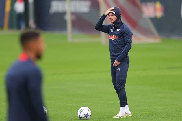 RB Leipzig training Championsleague Leipzig, 24 10 2023, training center at Cottaweg, season 2023 2024, UEFA Champions League , RB Leipzig final training before the match against Red Star Belgrade , In the picture Timo Werner ,