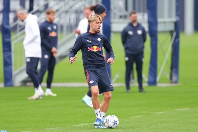 RB Leipzig training Championsleague Leipzig, 24 10 2023, training center at Cottaweg, season 2023 2024, UEFA Champions League , RB Leipzig final training before the match against Red Star Belgrade , In the picture Kevin Kampl ,