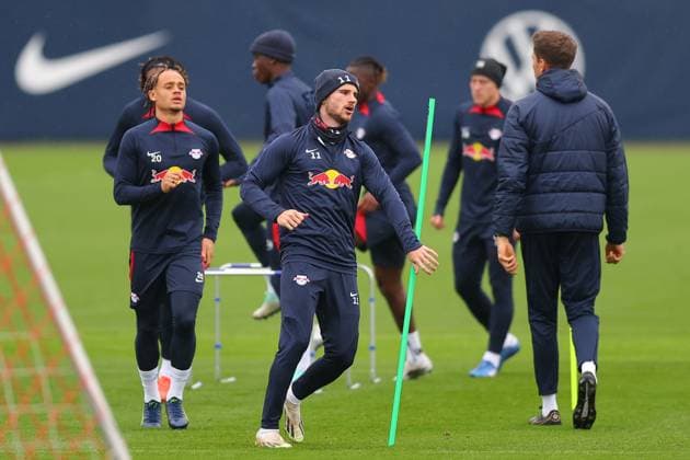 RB Leipzig training Championsleague Leipzig, 24 10 2023, training center at Cottaweg, season 2023 2024, UEFA Champions League , RB Leipzig final training before the match against Red Star Belgrade , In the picture Timo Werner ,