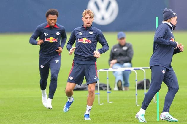 RB Leipzig training Championsleague Leipzig, 24 10 2023, training center at Cottaweg, season 2023 2024, UEFA Champions League , RB Leipzig final training before the match against Red Star Belgrade , In the picture Kevin Kampl ,