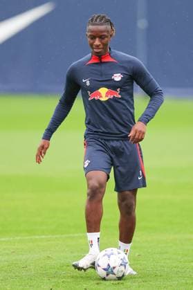 RB Leipzig training Championsleague Leipzig, 24 10 2023, training center at Cottaweg, season 2023 2024, UEFA Champions League , RB Leipzig final training before the match against Red Star Belgrade , In the picture Amadou Haidara ,