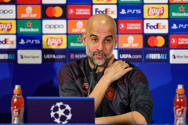 BSC Young Boys v Manchester City 24 10 2023. Press and Training Pep Guardiola Manager of Manchester City during the training session and press conference, PK, Pressekonferenz ahead of the Champions League match between BSC Young Boys and Manchester City at Stade de Suisse, Wankdorf, Switzerland on 24 October 2023. Editorial use only , Copyright: xNigelxKeenex PSI-18279-0001