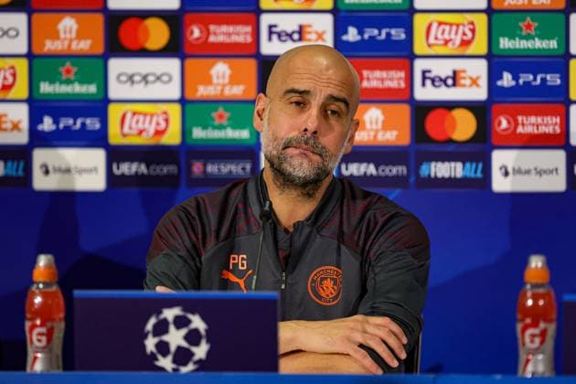 BSC Young Boys v Manchester City 24 10 2023. Press and Training Pep Guardiola Manager of Manchester City during the training session and press conference, PK, Pressekonferenz ahead of the Champions League match between BSC Young Boys and Manchester City at Stade de Suisse, Wankdorf, Switzerland on 24 October 2023. Editorial use only , Copyright: xNigelxKeenex PSI-18279-0008