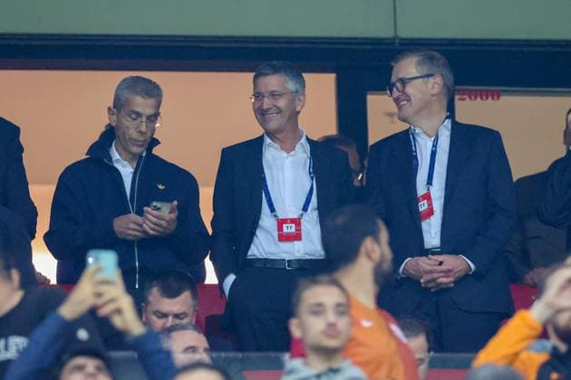 President Herbert Hainer FC Bayern Muenchen , Vice Chairman Dr Michael Diederich FC Bayern Muenchen , Chairman Jan Christian Dreesen FC Bayern Muenchen , Galatasaray Istanbul vs FC Bayern Muenchen, Champions League, Football, First Round, First Leg, 24 10 2023 Istanbul Istanbul Turkey Copyright: xkolbert-press ChristianxKolbertx