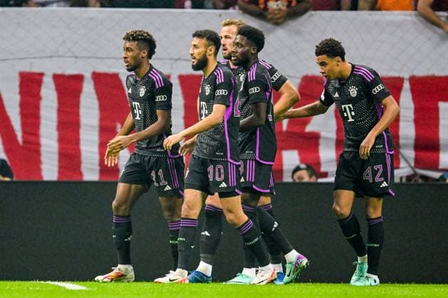 ISTANBUL - Kingsley Coman of FC Bayern Munich celebrates the 0-1 during the UEFA Champions League group A match between Galatasaray and FC Bayern Munich at the Rams Global Stadium on October 24 in Istanbul, Turkey. ANP Hollandse Hoogte UEFA Champions League 2023 24 2023 2024 xVIxANPxSportx xGerritxvanxKeulenxIVx 482000686 originalFilename: 482000686.jpg